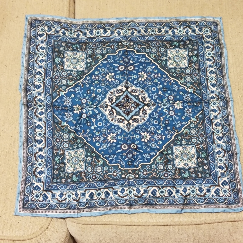 Light blue silk pocket square